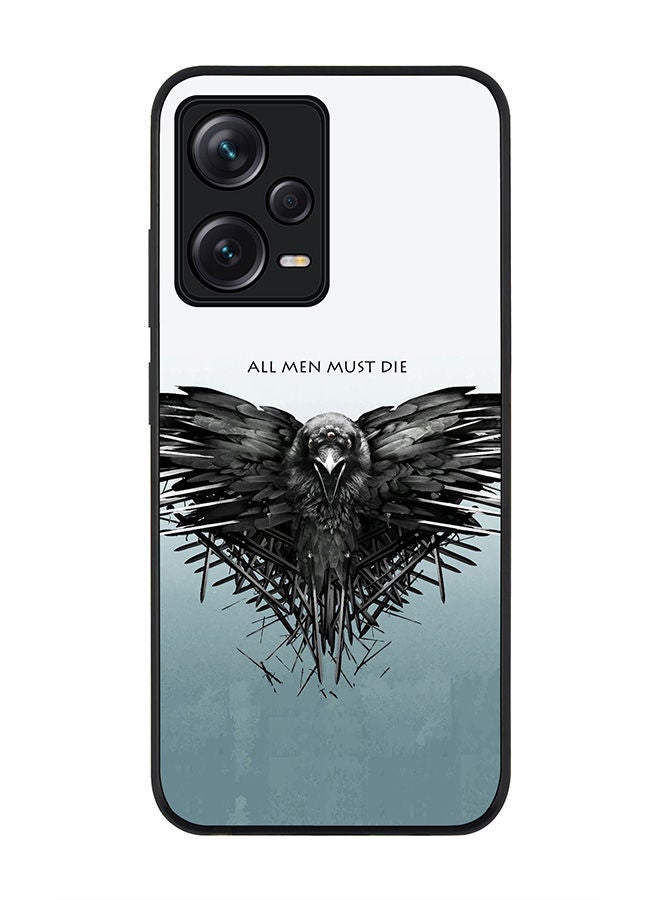 Stylizedd Rugged Black edge case for Redmi Note 12 Pro 5G, Slim fit Soft Case Flexible Rubber Edges Anti Drop TPU Gel Thin Cover -  GOT All Men Must Die - Image 1