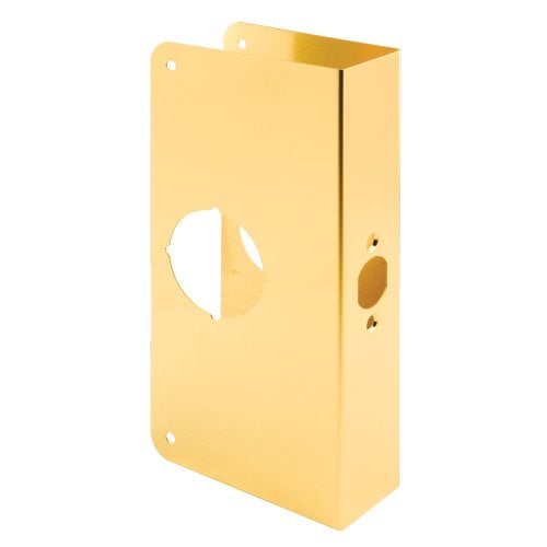 Defender Security Prime-Line U 9550 Brass Lock and Door Reinforcement Plate for 1-3/4 In. Thick Doors, Brass Finish (Single Pack) - Image 1