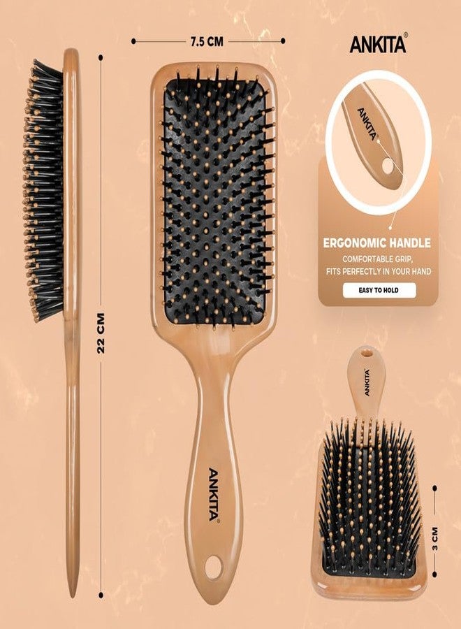 Ankita Flat Hair Brush|Paddle Brush with Strong and Flexible soft Bristles|For Grooming, Straightening, Smoothing, Detangling Hair, Ideal for Men & Women (144 M) - Image 3