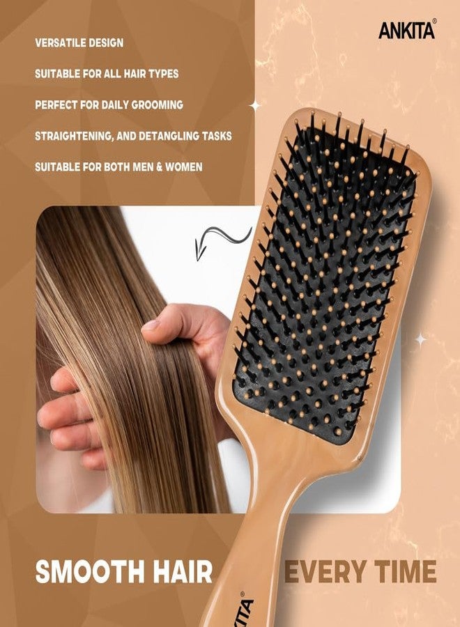 Ankita Flat Hair Brush|Paddle Brush with Strong and Flexible soft Bristles|For Grooming, Straightening, Smoothing, Detangling Hair, Ideal for Men & Women (144 M) - Image 5