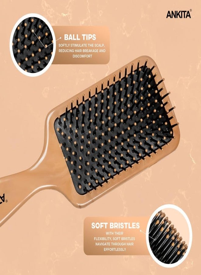Ankita Flat Hair Brush|Paddle Brush with Strong and Flexible soft Bristles|For Grooming, Straightening, Smoothing, Detangling Hair, Ideal for Men & Women (144 M) - Image 4