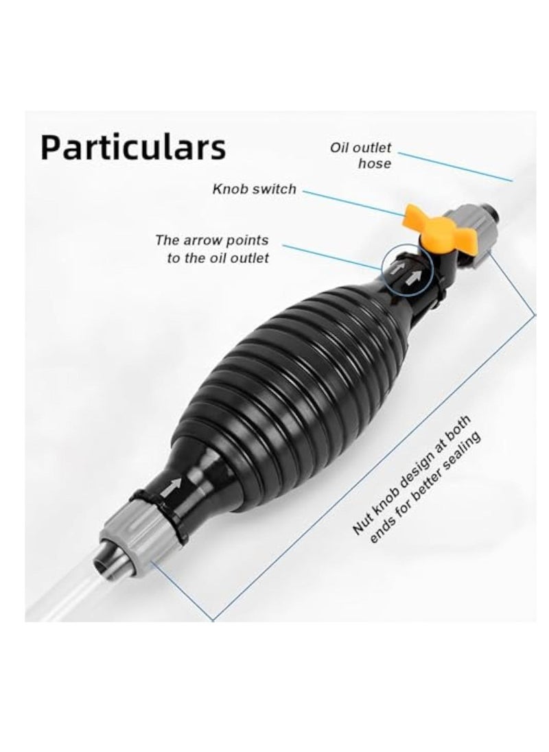 Generic 9 Ft Siphon Hose for Gasoline, Multifunction Liquid Sucker Pump,  Manual Fuel Transfer Pump Gasoline Transfer Pump, Comes With Flow Valve and Fixing Buckle, Tank Portable Siphon Pump  - Image 2