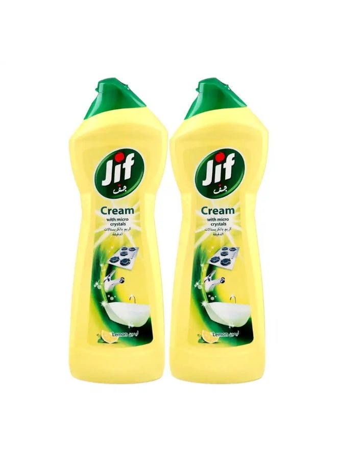 Jif Lemon Cream Surface Cleaner with Micro Crystals (Pack of 2)