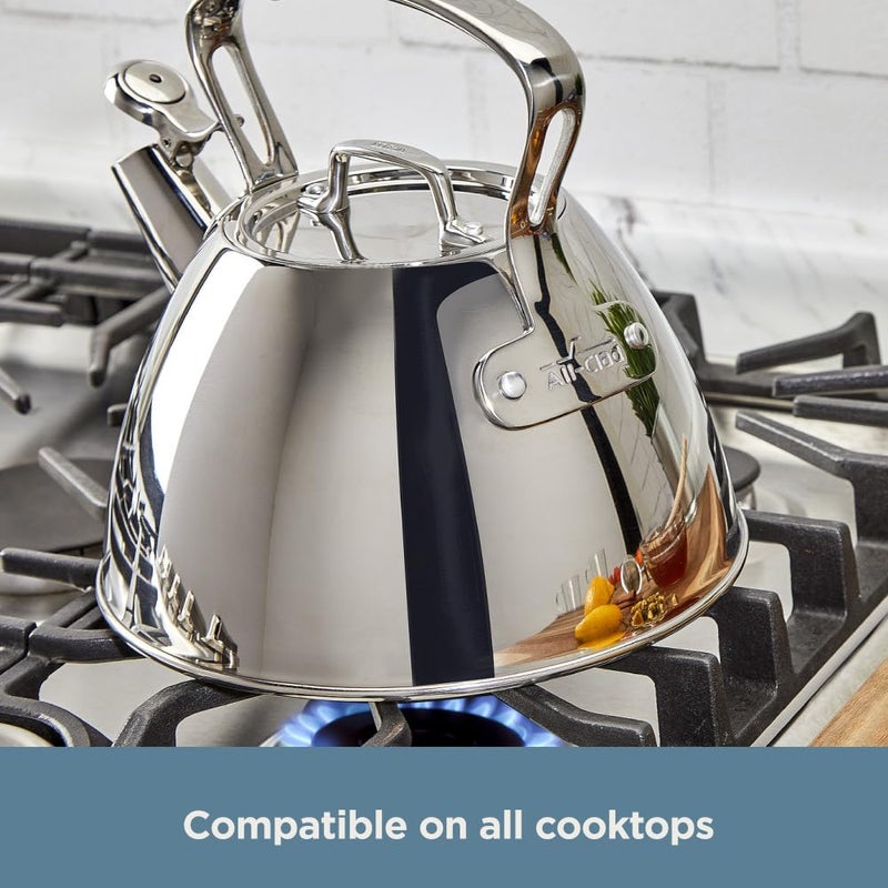 All-Clad All-Clad Specialty Stainless Steel Tea Kettle 2 Quart Induction Pots and Pans, Cookware Silver  - Image 5