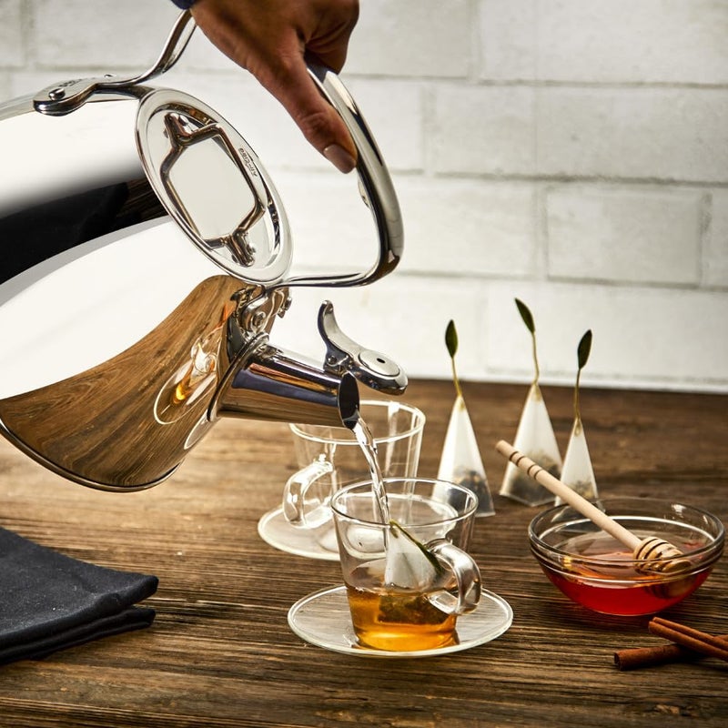 All-Clad All-Clad Specialty Stainless Steel Tea Kettle 2 Quart Induction Pots and Pans, Cookware Silver  - Image 2