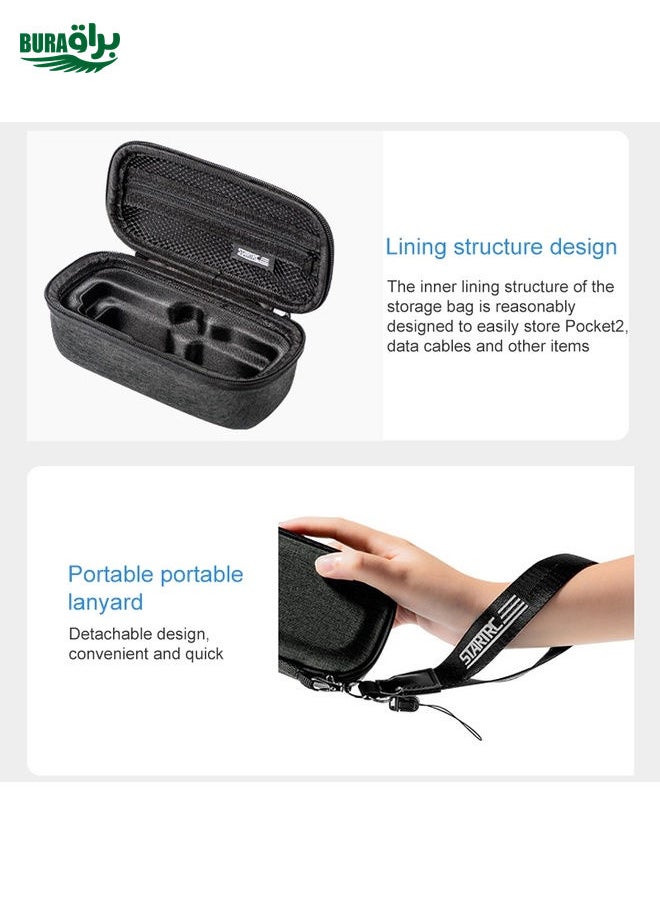 BURAQ STARTRC Portable Carrying Dacron Hard Case Body Storage Bag for DJI OSMO Pocket  / OSMO Pocket 2(Grey)  - Image 5