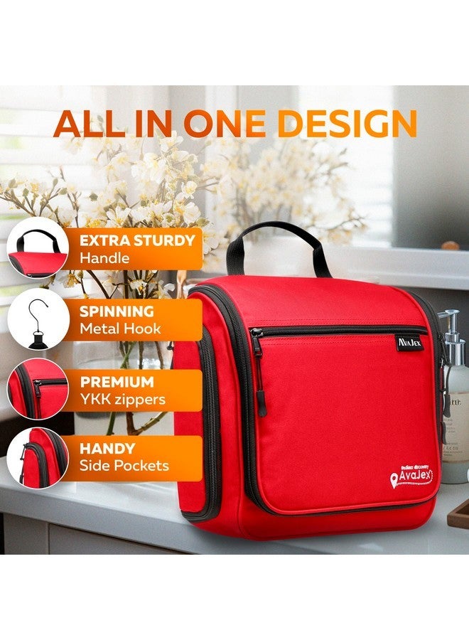 AvaJex Travel Toiletry Bag For Men And Women - Large Hanging Toiletry Organizer - Waterproof Hygiene Bag With Metal Xxl Swivel Hook, With Ykk Zippers And 19 Compartments For Toiletries, Makeup, Cosmetics - Image 2