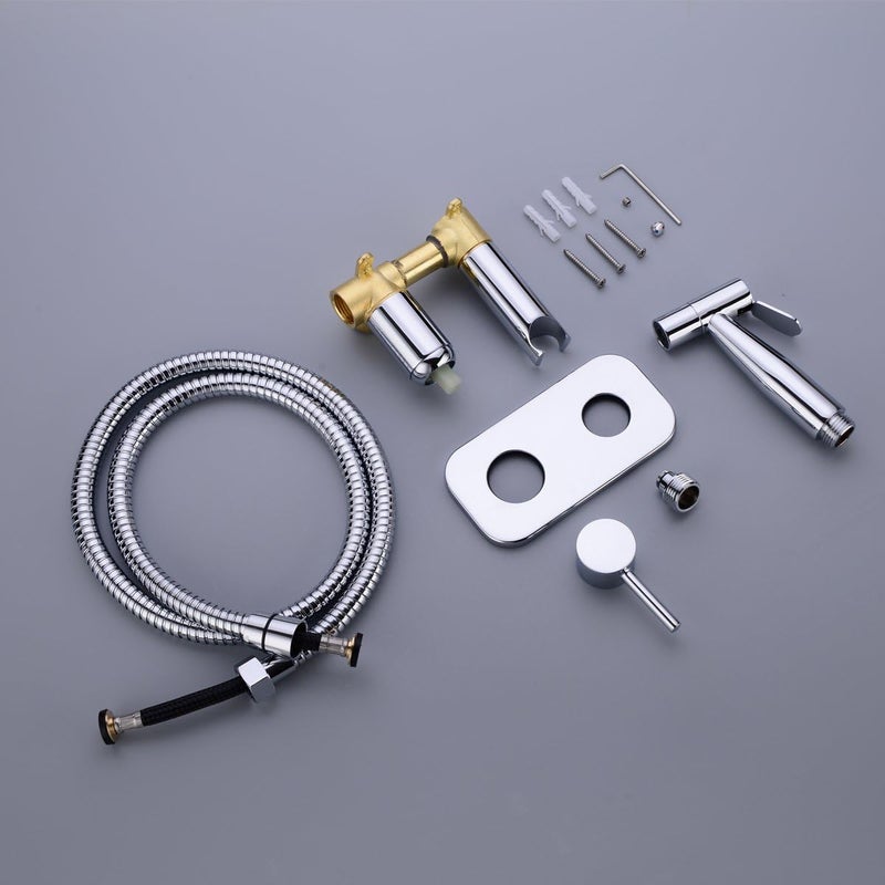 TRUSTMI Toilet Concealed Hot and Cold Bidet Spray Set, Brass Hand Held Warm Water Sprayer Shattaf,Chrome - Image 3