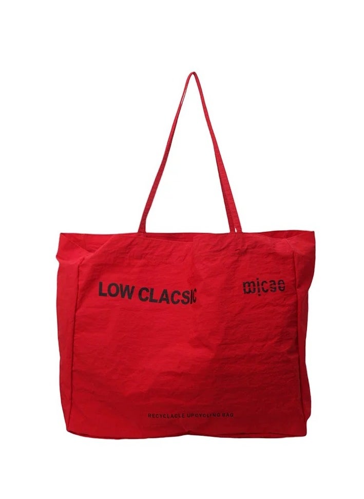 ال سي حقيبة كتف قماشية خفيفة الوزن LOWCLASSIC حقيبة كتف مطبوع عليها حروف  - Image 1