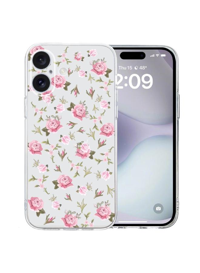 اس-توب جراب لهاتف iPhone 16 بنمط رسم ملون، جراب شفاف من مادة TPU - Image 1