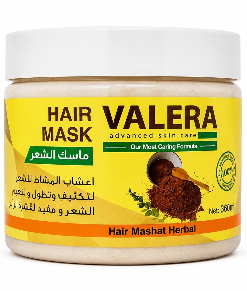 Valera Al-Mashat Herbal Hair Mask For Thickening Lengthening And Softening Hair Also Beneficial For Dandruff - Image 1