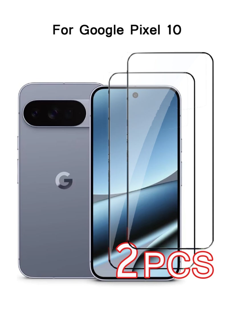 عبوة 2 لحماية شاشة جوجل بيكسل 10 [نسخة جديدة] تدعم فتح بصمة الإصبع، زجاج مقسى HD 9H لشاشة بيكسل 10، مقاوم للخدوش، خالي من الفقاعات - Image 1
