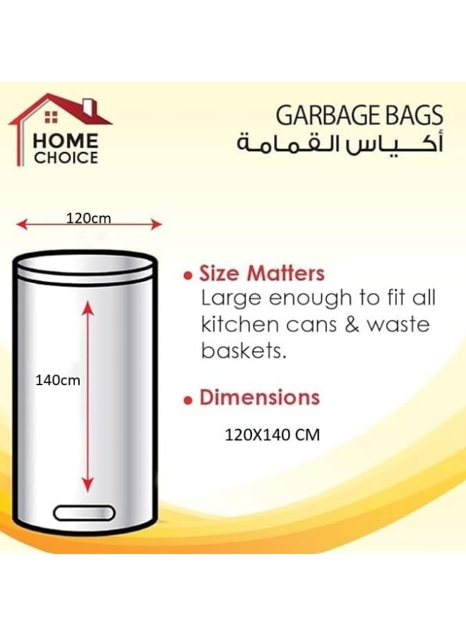 HOME CHOICE 79 Gallons, Heavy Duty Bio-degradable Garbage Bags Roll, Size 120*140 cm , Pack of 10 Trash Bags, Bin Liners  - Image 3