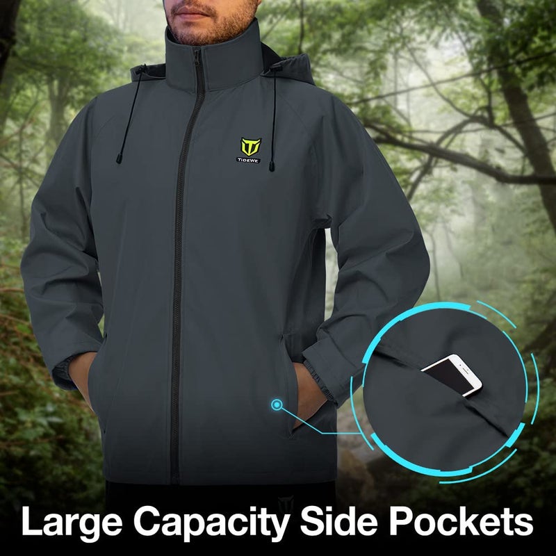 TIDEWE Rain Suit, Waterproof Breathable Lightweight Rainwear (Gray Size S) - Image 4