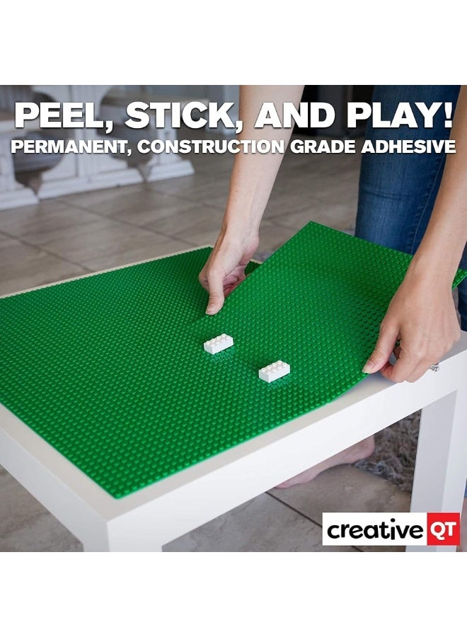 Creative QT MakerBase Green 4 Pack 10x10 PeelandStick Toy Building Blocks Stackable Baseplates Bases for Play Tables Walls and More Compatible with All Major Brick Brands - Image 2
