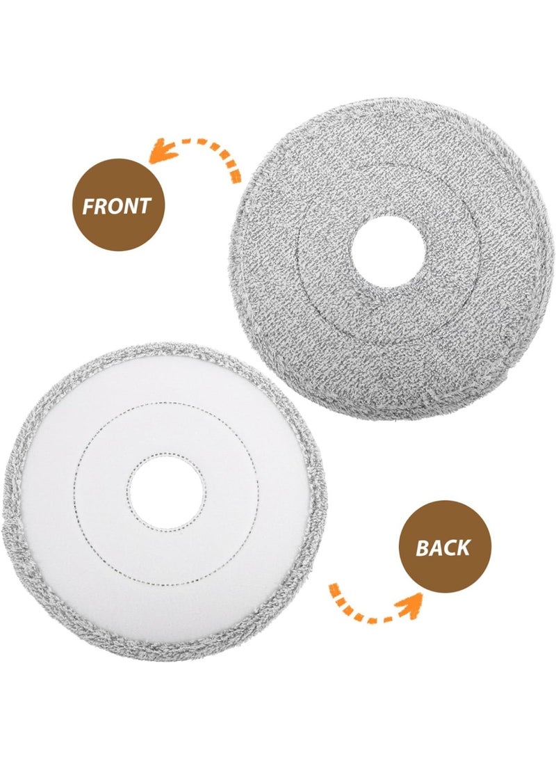رأس ممسحة بديل لمنزل نظيف - رأس ممسحة دائري للتنظيف الرطب/الجاف - دوار قابل للغسل لتنظيف الأرضيات. عبوة من 4 قطع - Image 3