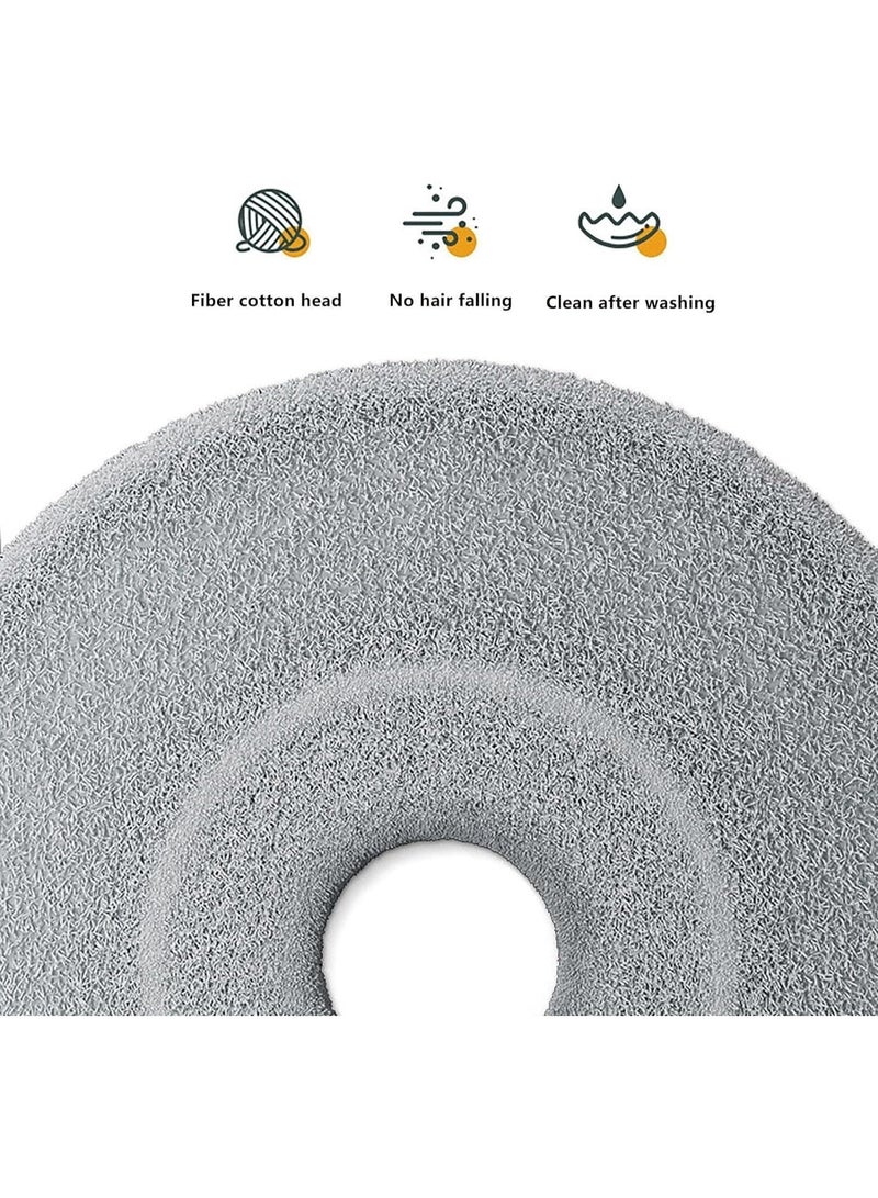 رأس ممسحة بديل لمنزل نظيف - رأس ممسحة دائري للتنظيف الرطب/الجاف - دوار قابل للغسل لتنظيف الأرضيات. عبوة من 4 قطع - Image 2