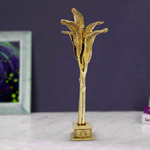 ARTVARKO Brass Traditional Banana Tree for Pooja Mandir Home Office Vastu Remedies Decoration Festival Gifts and Decor 10 Inches - Image 1