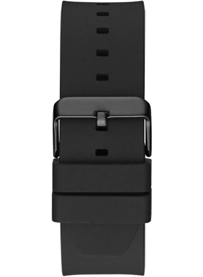 GUESS Men's 44mm Watch with Black Strap, Black Dial, and Black Case - Image 3