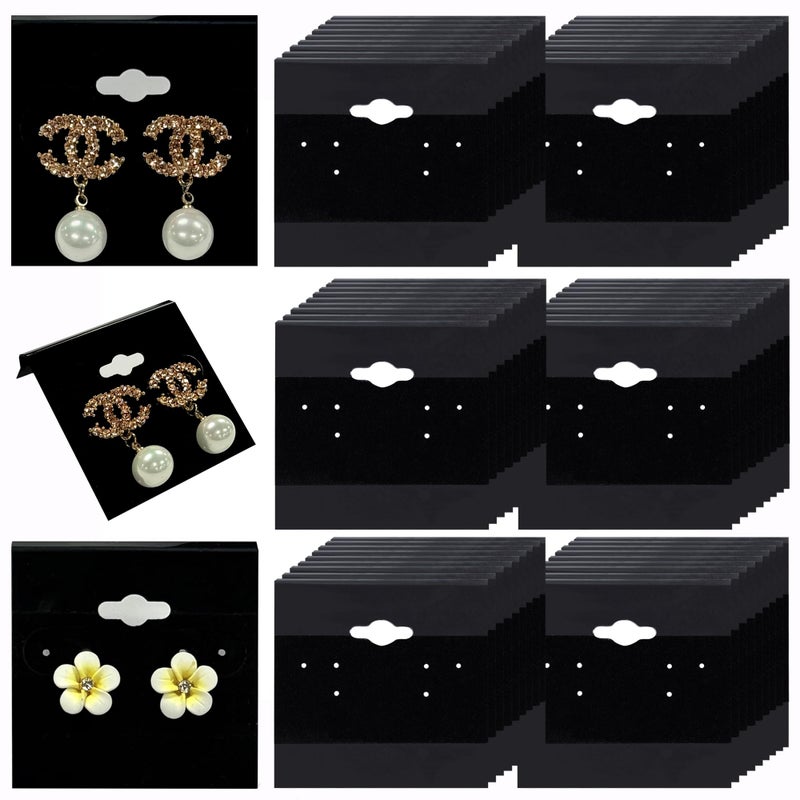 Adorox 200 Piece Black Earring Card Holders with Back Hook â€“ Perfect for Earring Display and Organization - Image 1