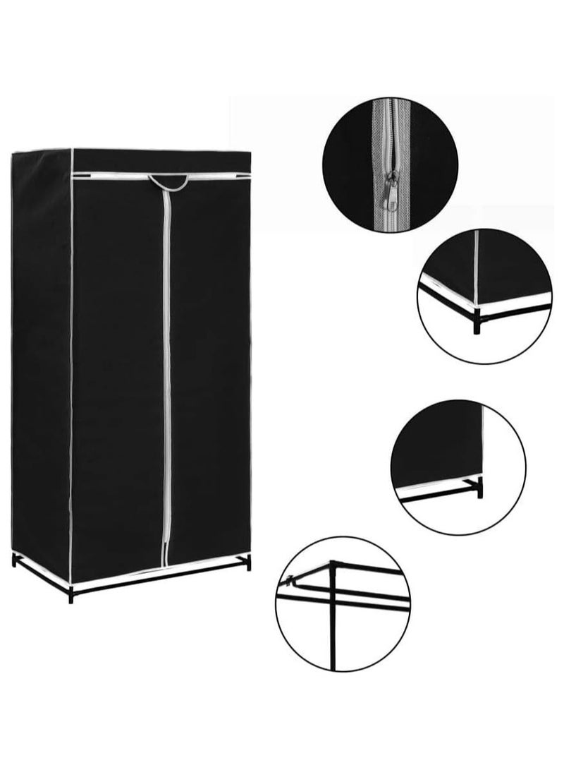 خزانة ملابس مع جيب باللون الأسود - Image 3