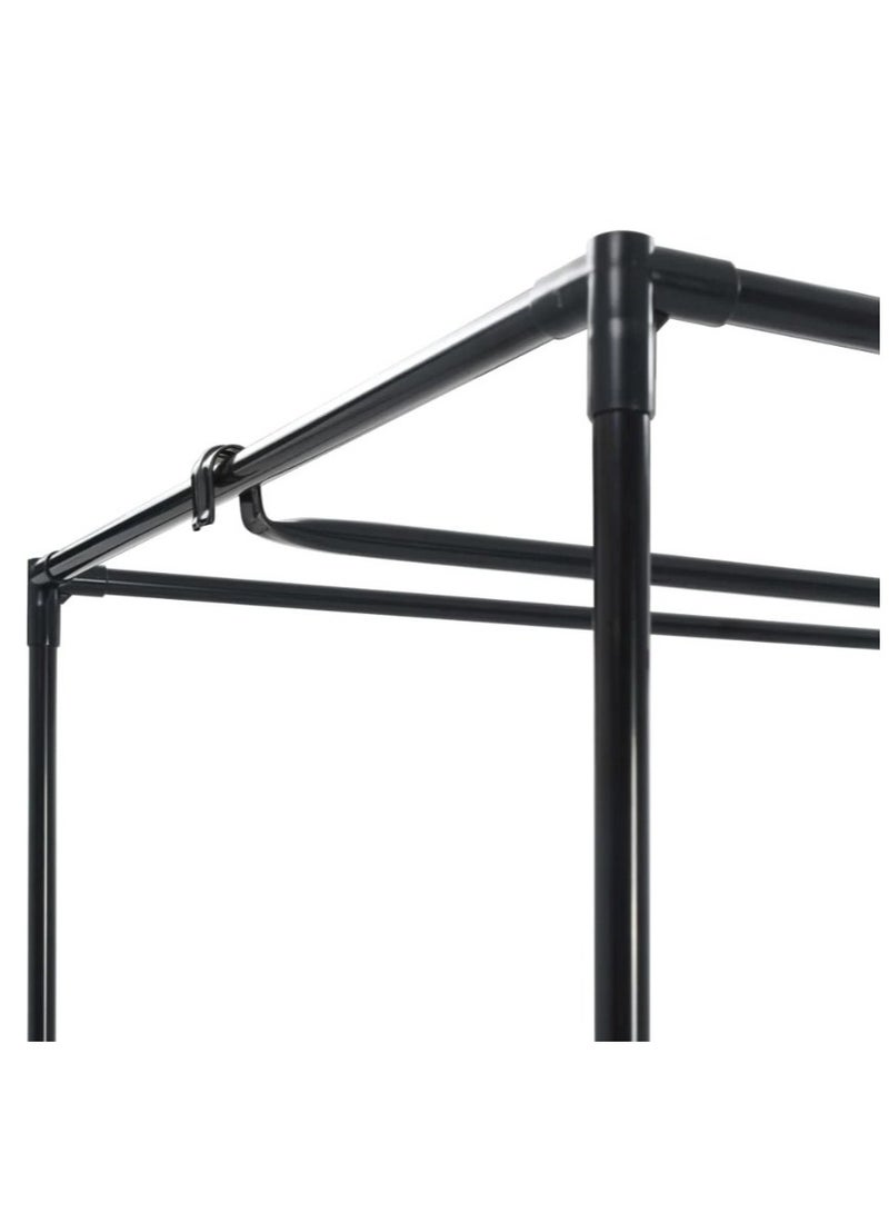 خزانة ملابس مع جيب باللون الأسود - Image 4