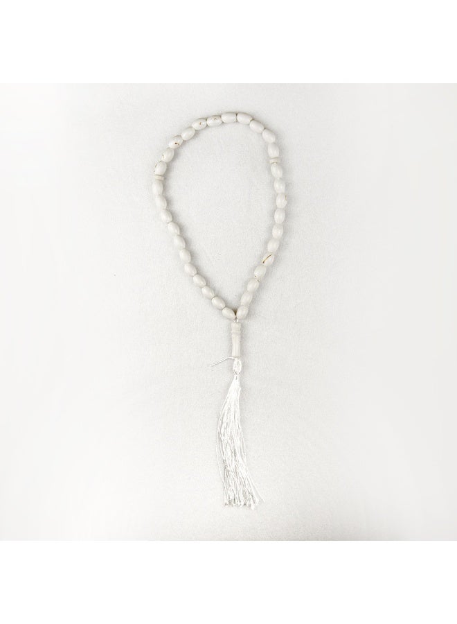 NIBEMINENT 33 Muslim Prayer Beads White/7mm