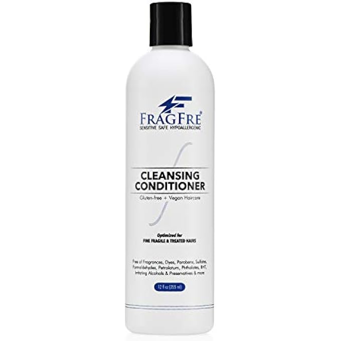 FRAGFRE CLEANSING CONDITIONER FOR FINE FRAGILE AND TREATED HAIRS 12 OZ - MILD CONDITIONING SHAMPOO FOR SENSITIVE SCALPS - NO FRAGRANCE NO SULFATE NO PARABENS - HYPOALLERGENIC VEGAN CO-WASH (1 PACK) - Image 2