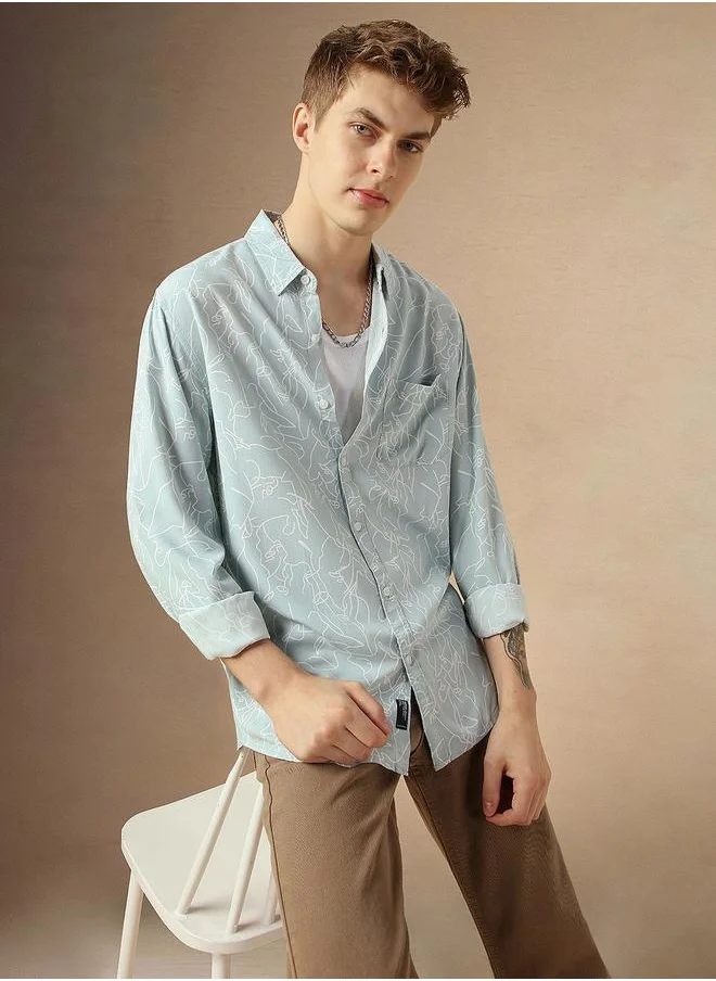 دينيس لينغو Men's Relaxed Fit Multi-Color Casual Shirt