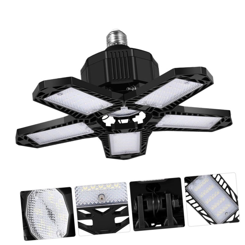 80W LED Garage Ceiling Light Panel Flush Mount White Fixture - Image 2