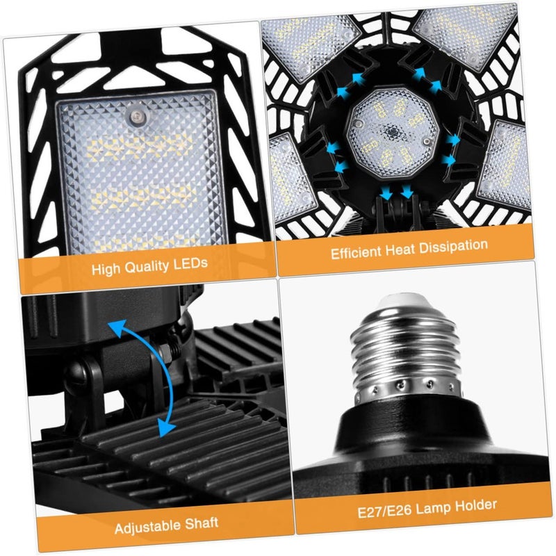 80W LED Garage Ceiling Light Panel Flush Mount White Fixture - Image 5