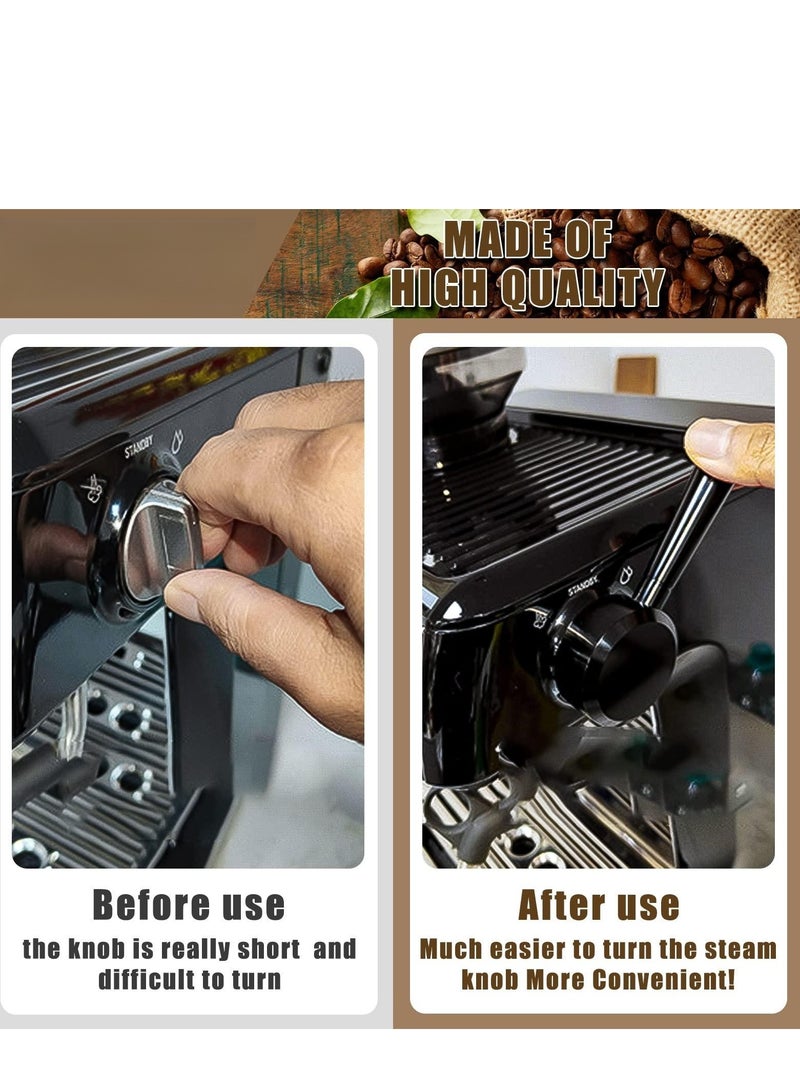 SYOSI Replacement Steam Lever Compatible With Breville Barista Express Series 870/875/876 Machine | Aluminium Alloy Made Fine Polishing(Black) - Image 4