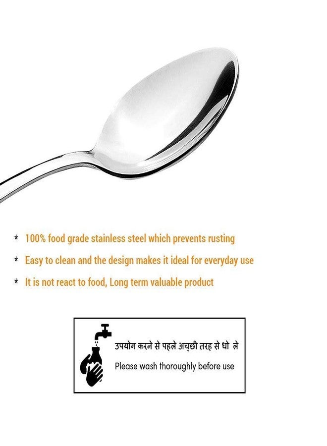 CHEFKIT Stainless Steel Tea Spoon of 12 | Table Spoon Set | Non Toxic, Anti-Rust, Dishwasher Safe | Food Grade Silverware for Home & Kitchen - Image 3