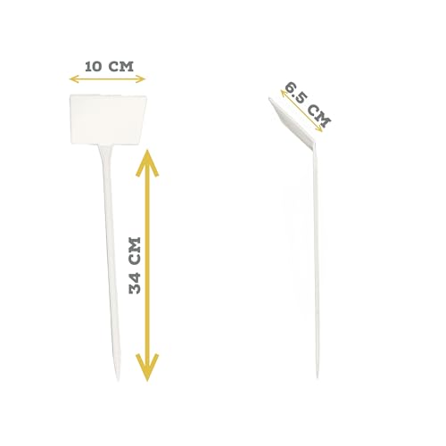 MEI Name Plate Sticks for Plants, Gardening Plant Name Tag I White Plastic T-Type Plant Shrub | Tree Seeds Tags | Markers Nursery | Garden Labels (Pack of 10 Labels, Big) - Image 5