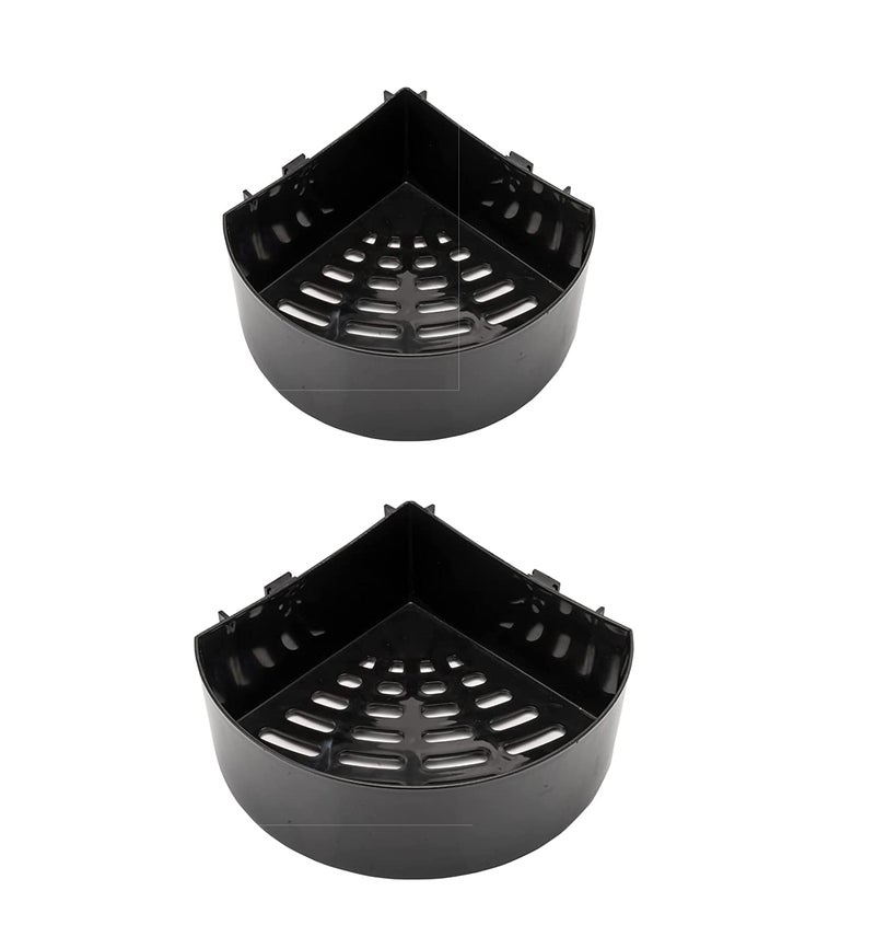 VDHJA VDHJA Multipurpose Kitchen Bathroom Triangle Corner Shelf with Adhesive Magic Sticker Pack of 2 Black  - Image 5