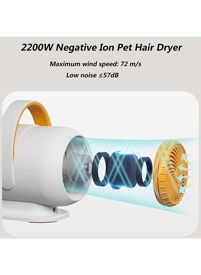 XiuWoo Pet Grooming Blow Dryer, 2200W High Velocity Dryer for Dogs, Force Dryers for Dog Grooming with Adjustable Speed and Temperature Control, Dog Dryer Pet Dryer with 4 Nozzles - Image 2