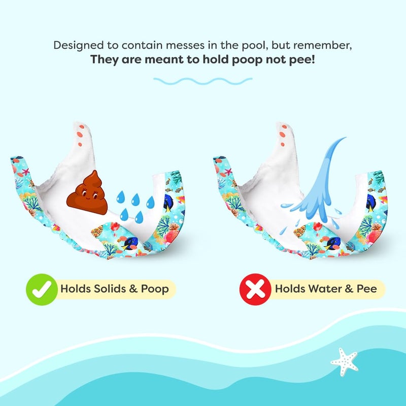 SuperBottoms Swimming Diapers for Babies & Toddlers - Reusable & Adjustable Swim Diapers - Washable Cloth Diapers - Skin Friendly Fabric - Easy to Clean - Fits 3M - 3Y - Image 5