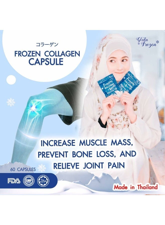 Frozen Collagen Frozen Collagen 2-in-1 Whitening X10 | 60 Capsules | Premium Collagen Peptide + Glutathione | Skin Glow, Joint & Hair Support | Made in Thailand  - Image 2