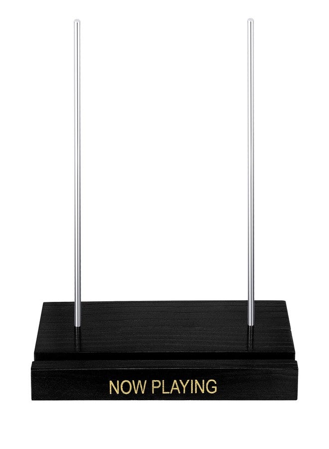 يوليجو حامل أسطوانات فينيل من يوليجو، أسود اللون، مصنوع من الخشب، لعرض أسطوانات الفينيل، مثالي لتزيين طاولات الحفلات، هدية رائعة لأعياد الميلاد وعيد الميلاد. - Image 1