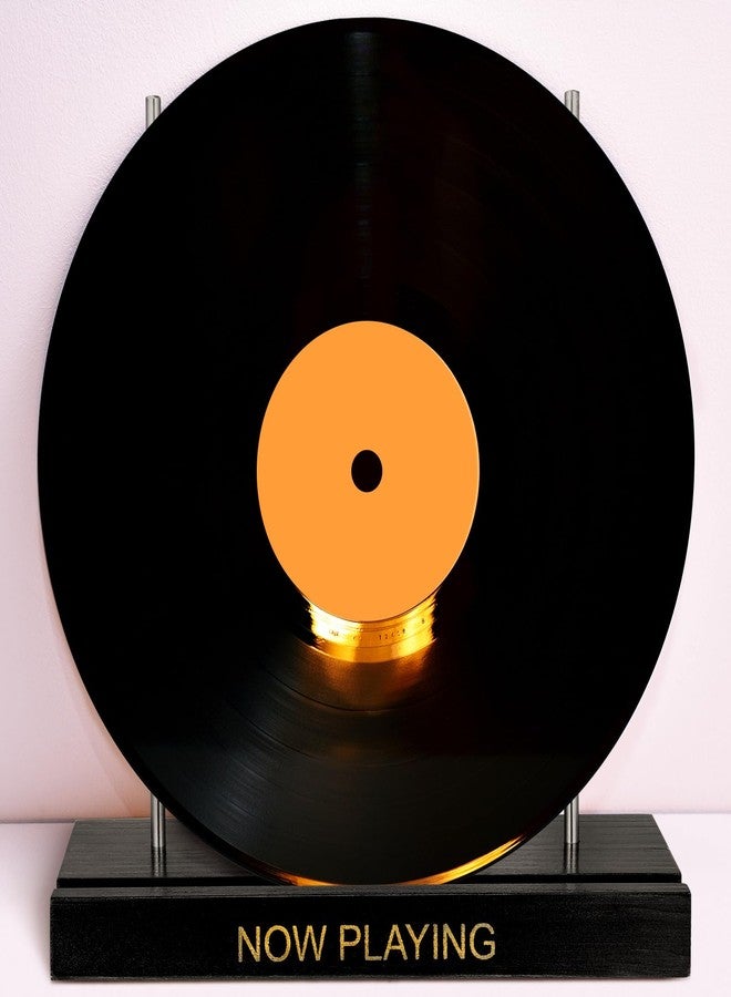 يوليجو حامل أسطوانات فينيل من يوليجو، أسود اللون، مصنوع من الخشب، لعرض أسطوانات الفينيل، مثالي لتزيين طاولات الحفلات، هدية رائعة لأعياد الميلاد وعيد الميلاد. - Image 2