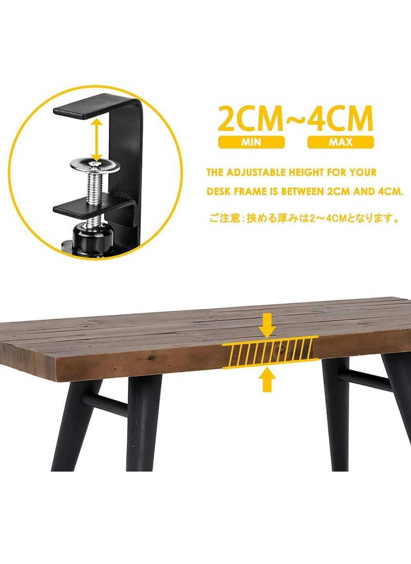 Uwals Under Desk Cable Management Tray, 40cm Under Desk Cord Organizer with Clamp Mount System for Wire Management, Metal Wire Cable Holder for Desks, Offices, No Need to Drill Holes  - Image 2