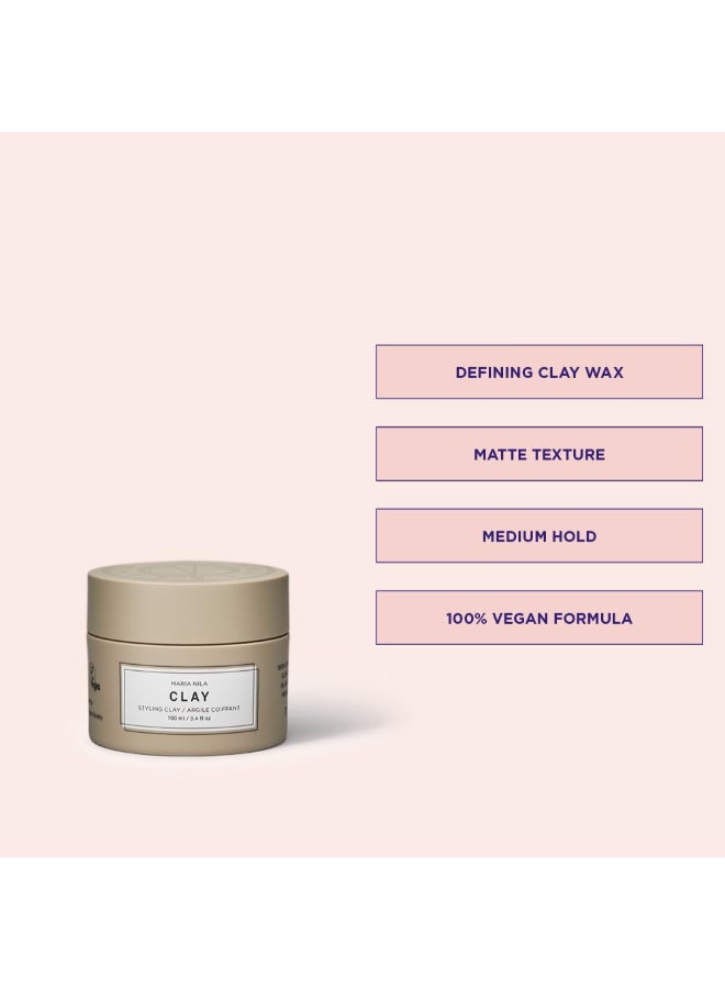 Maria Nila Minerals Clay 34 Fl Oz 100 ml Hold 35 For all Hairstyles Defining Wax Gives Matte Texture 100 Vegan SulfateParaben free - Image 4