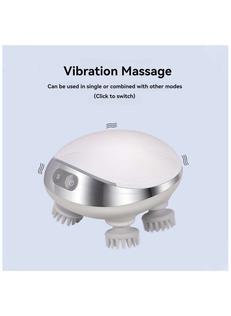 Generic - Upgrade Electric Scalp Massager with Red Light, Multifunctional Waterproof Head Massager with 88 Kneading Nodes, 4 Massage Styles, Body Massager for Hair Growth Stress Relax (White) - Image 1