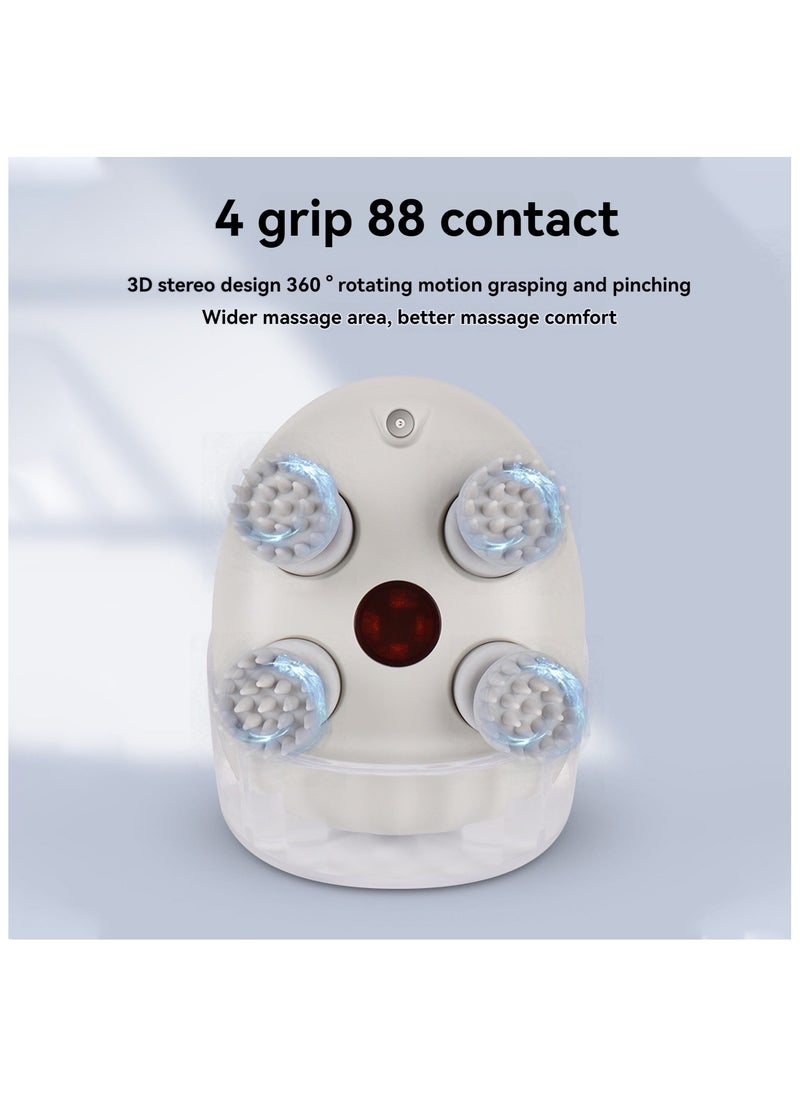 Generic - Upgrade Electric Scalp Massager with Red Light, Multifunctional Waterproof Head Massager with 88 Kneading Nodes, 4 Massage Styles, Body Massager for Hair Growth Stress Relax (White) - Image 1