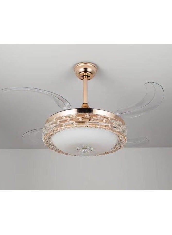 Aseel Modern crystal chandelier with fan and 3 lights - Image 4