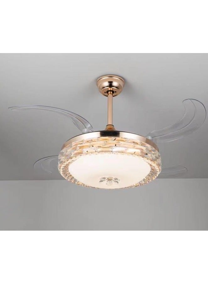 Aseel Modern crystal chandelier with fan and 3 lights - Image 2