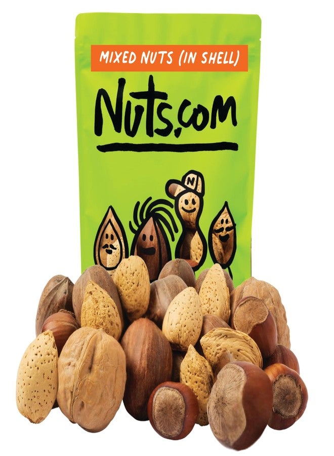 Nuts.com Mixed Nuts in Shell, No Brazil Nuts - 3 lb Bag, Natural, Includes Walnuts, Hazelnuts, Pecans, Almonds - Healthy Snack Sampler for Squirrels - Image 1