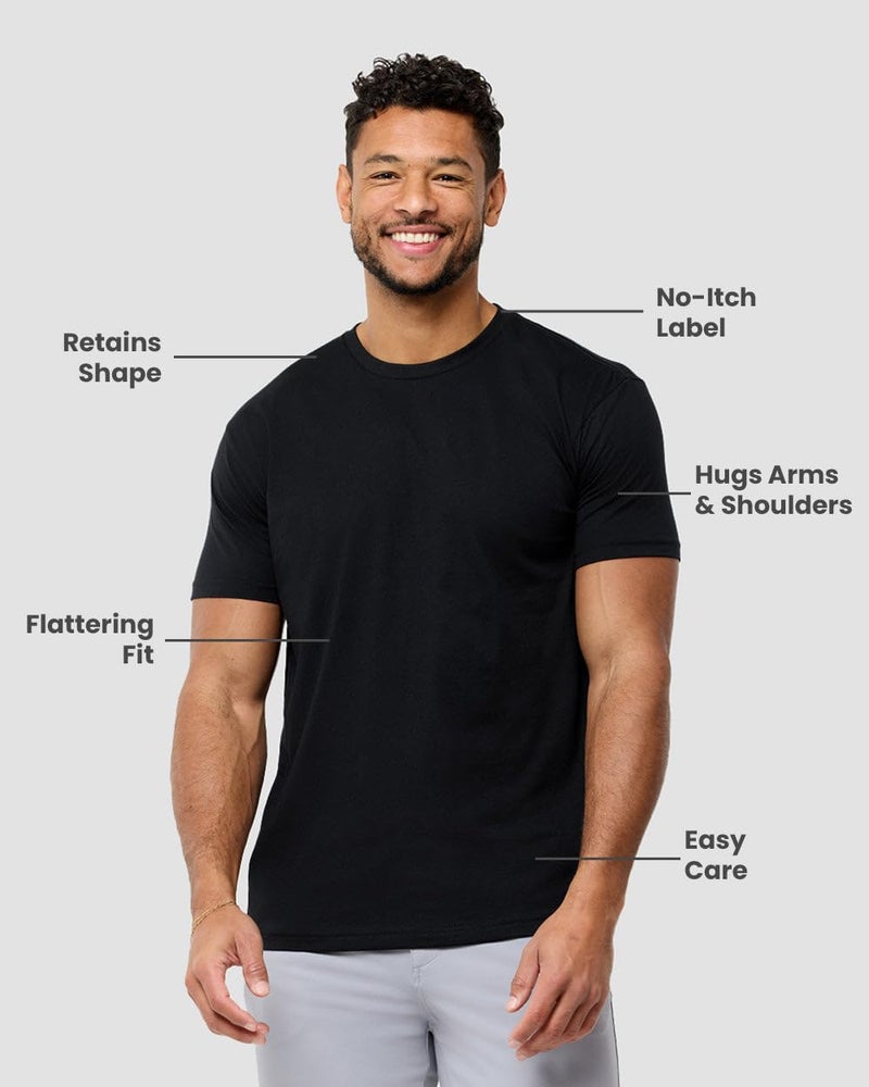 INTO THE AM Men's Plain Tees - Fitted Crewneck T-Shirts Casual Gym Workout Black White Short Sleeve Tshirts Shirts for Men (Black, XX-Large) - Image 4