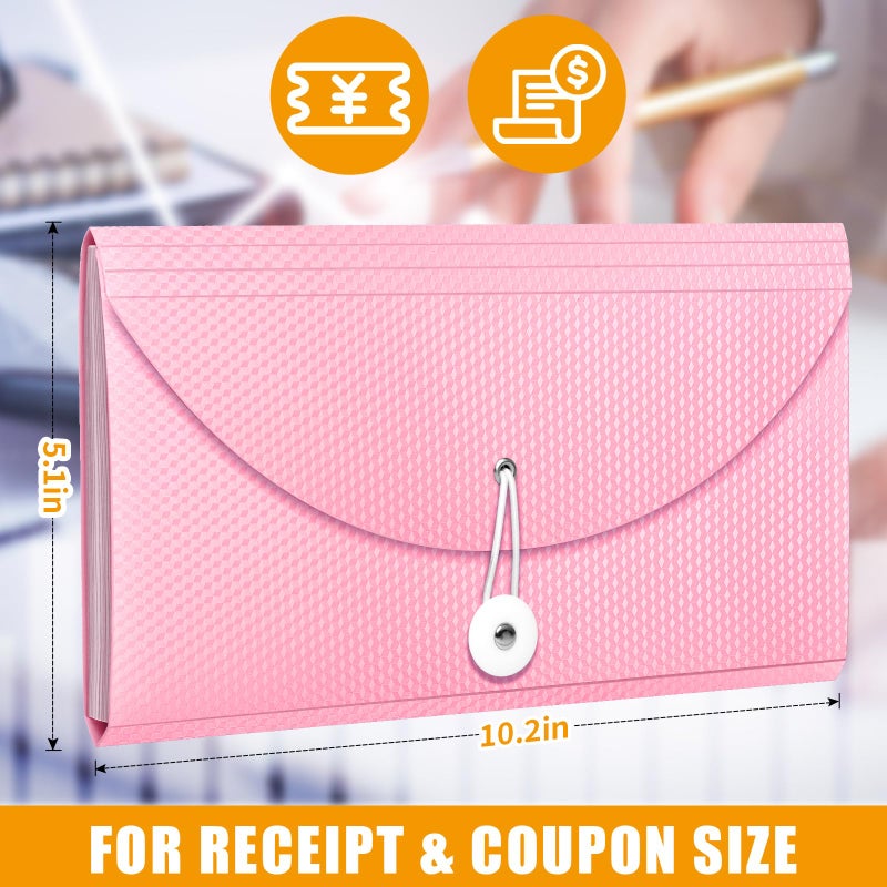 Nicecho Receipt Coupon Organizer, 13 Pockets Small Accordion File Organizer with Labels for Receipt Cards, Bill Business, Coupons Storage, 10.2X 5.1 Inches - Image 2