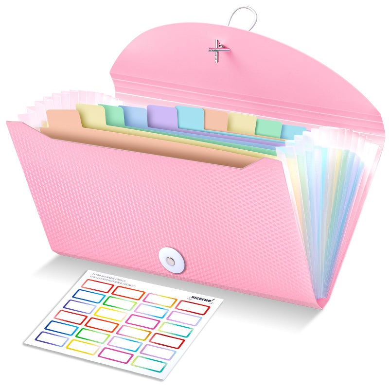 Nicecho Receipt Coupon Organizer, 13 Pockets Small Accordion File Organizer with Labels for Receipt Cards, Bill Business, Coupons Storage, 10.2X 5.1 Inches - Image 1